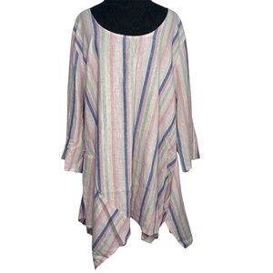 Jones & Co Jones New York Plus Size Linen Tunic Top Shirt Blouse